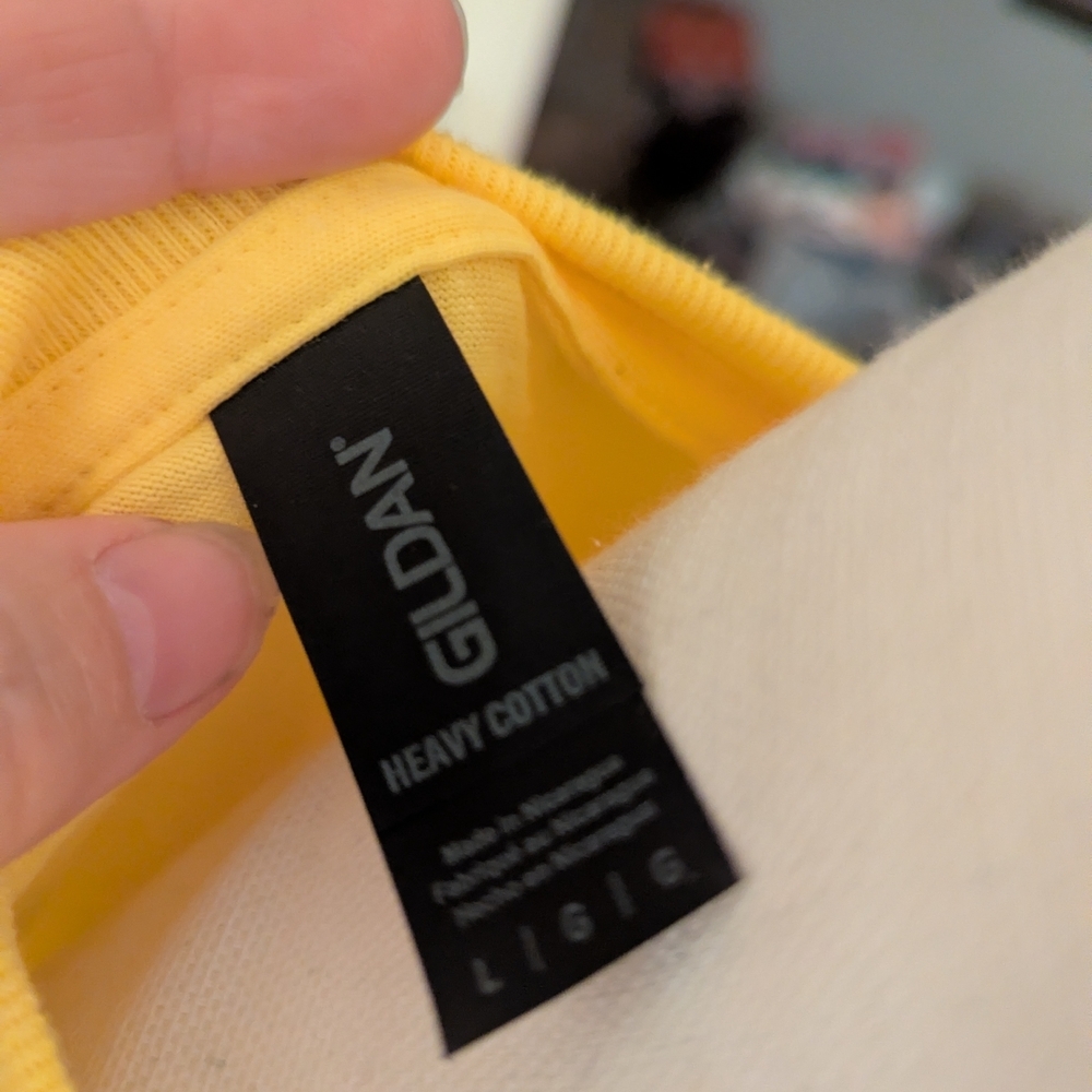 Gildan Yellow Tee with Pastel Bunny Applique - Picture 2 of 2